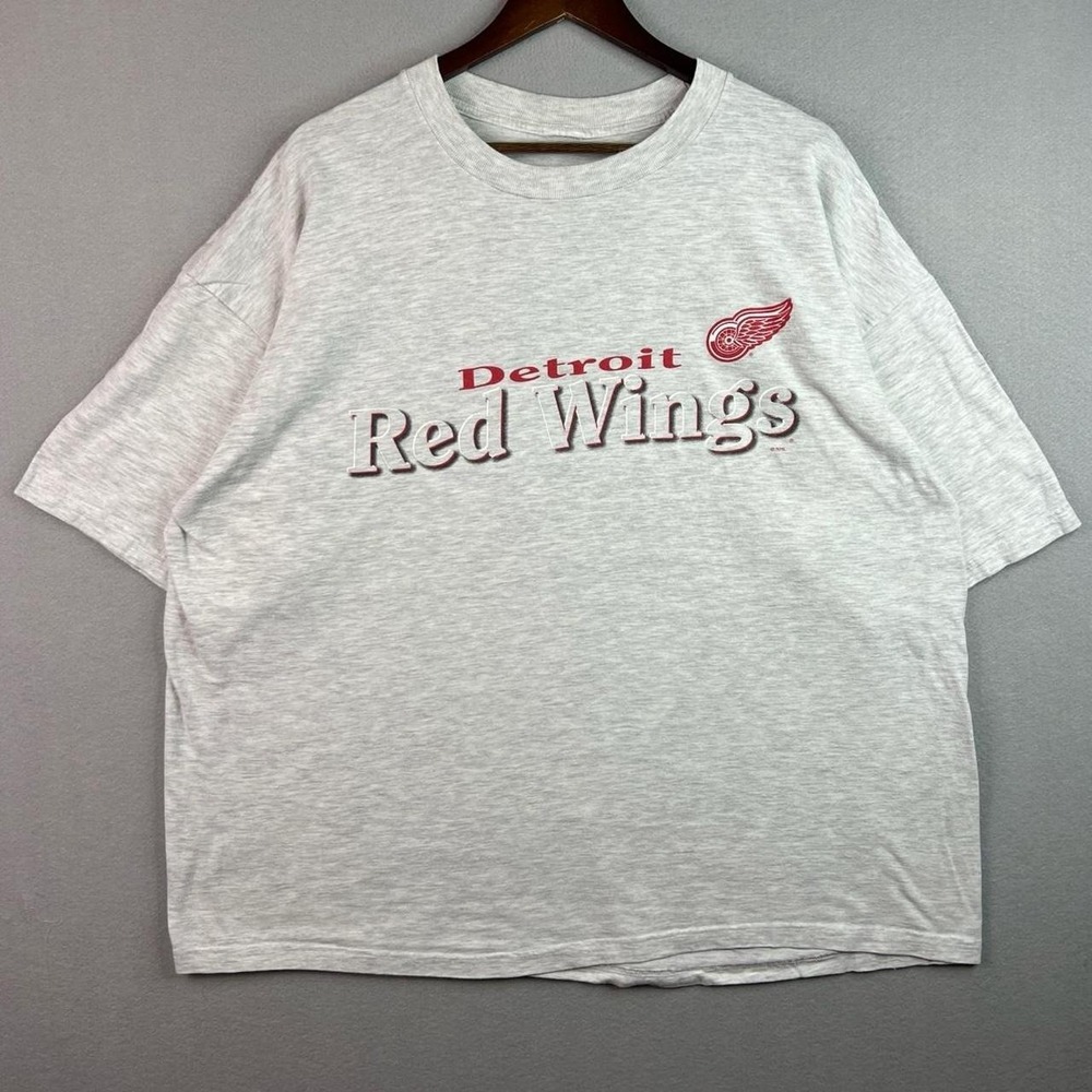 Vintage Detroit Red Wings NHL Hockey Grey Tee Shirt